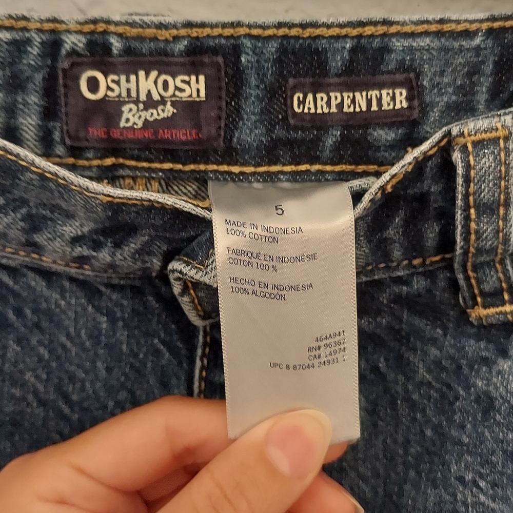 Osh Kosh B'gosh Blue Jeans Carpenter Style Pants Size 5 - Picture 9 of 12